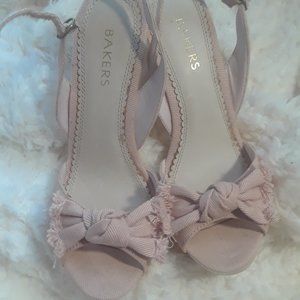 Pastel Pink Bow Platform Sandals